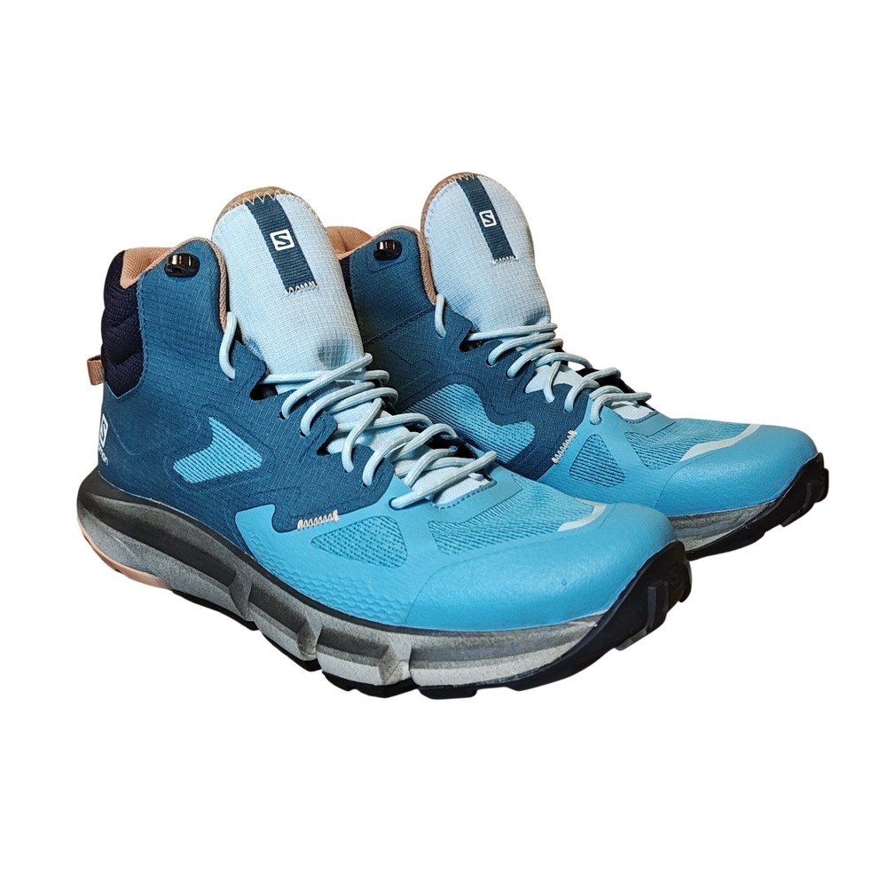 Salomon Predict Hike Mid GTX Women 10 Blue Waterproof Gore-Tex Boots 414607